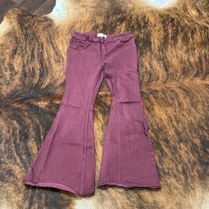 Shyanne girls Flared Jeans in Burgundy